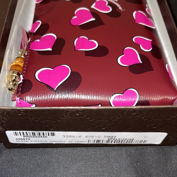 Gucci Shanghai St Heartbeat Bamboo Pouch Pink - Picture 4 of 4